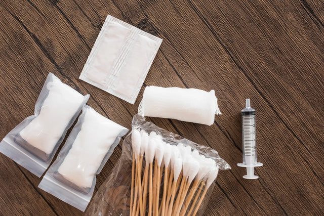 Cotton swabs on white