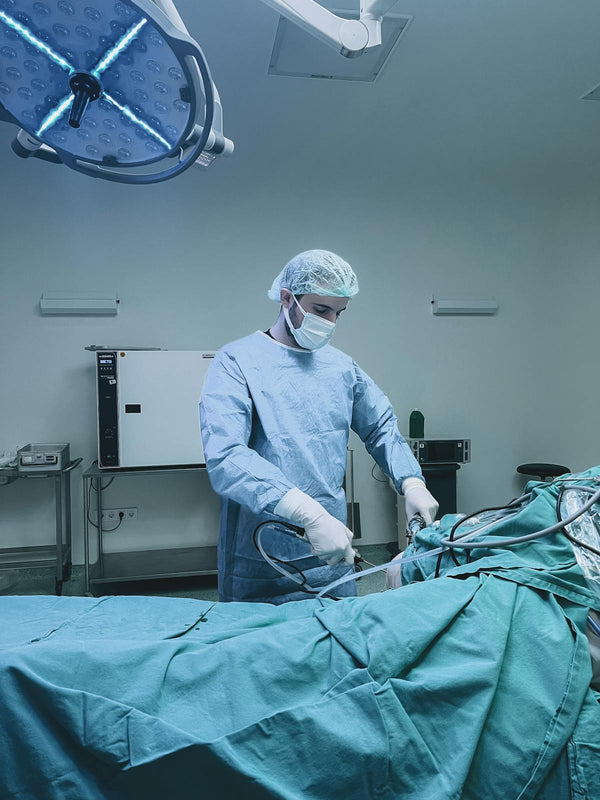 Surgeon performing endoscopic procedure