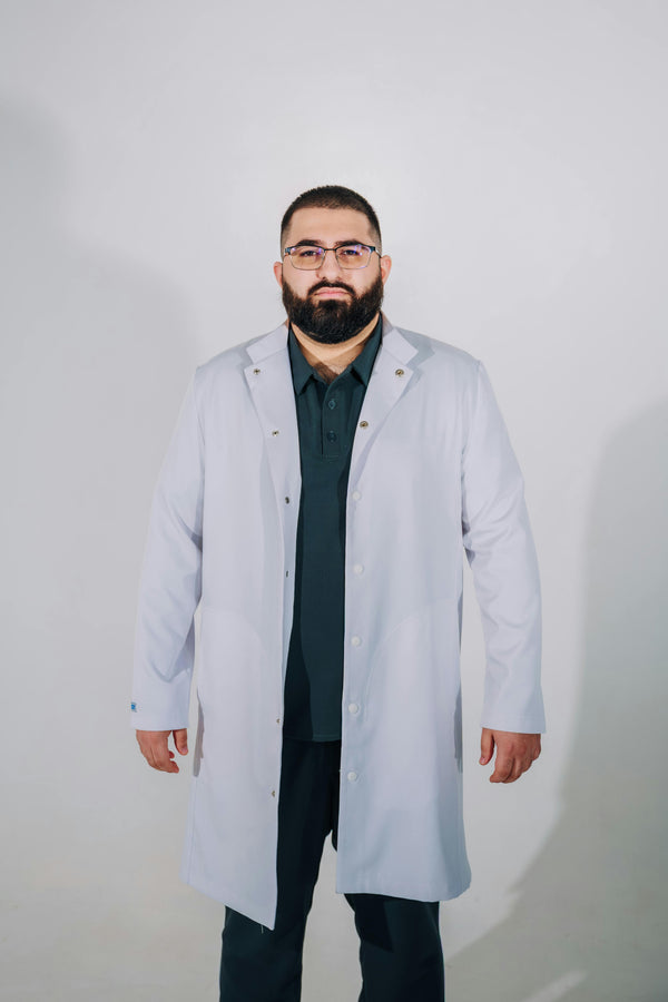 Doctor in white lab coat