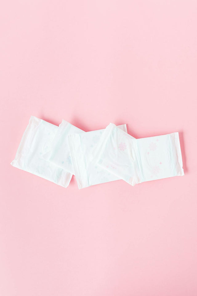 Incontinence pads on pink