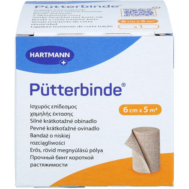 Pütter bandage 6cmx5m, skin-colored, with bandage clips