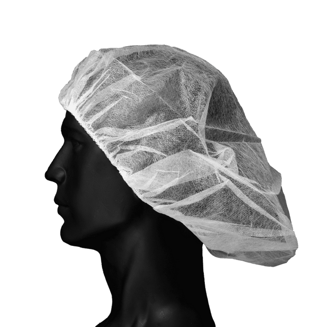 Non-woven mob caps efficient, white, approx. 48 cm diameter