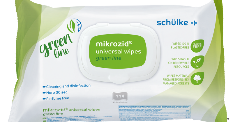 mikrozid univ wipes green line 180x200mm