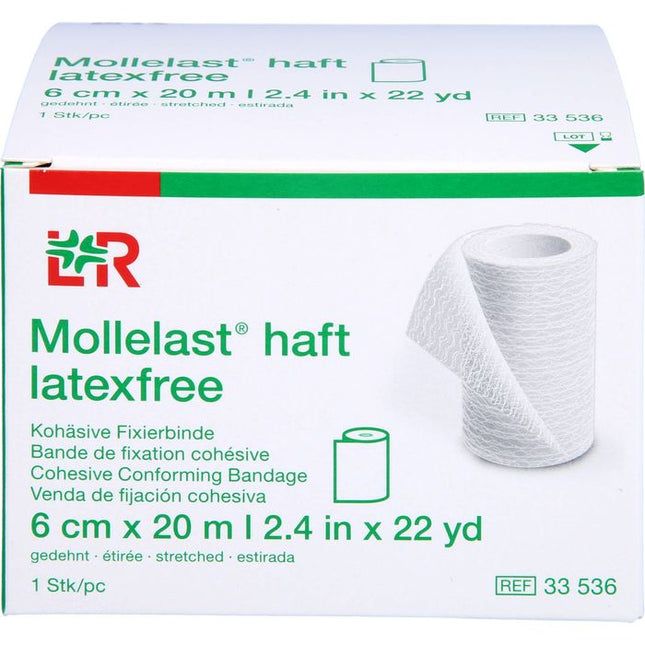 Mollelast haft latexfrei, weiß, 6cmx20m
