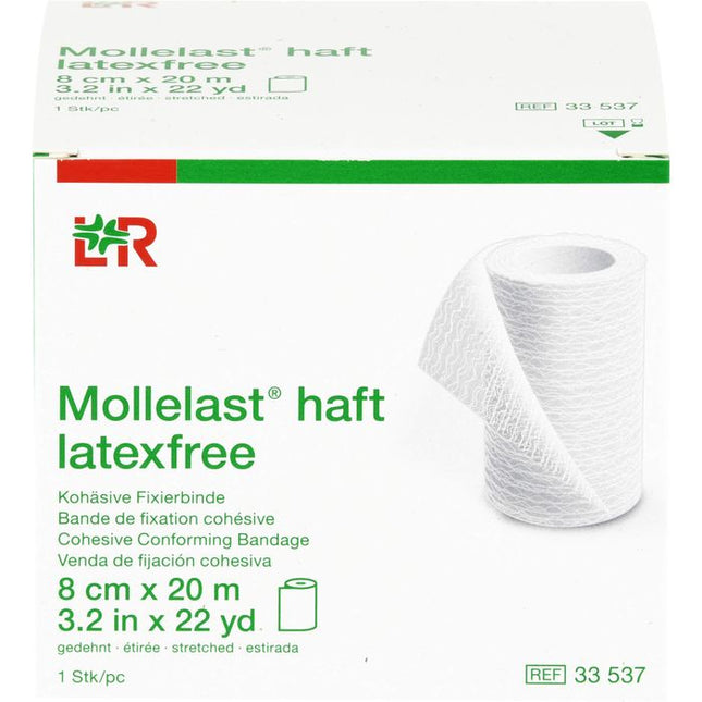 Mollelast haft latexfrei, weiß, 8cmx20m