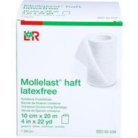 Mollelast haft 10cmx20m, latexfrei, weiß