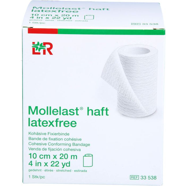 Mollelast haft 10cmx20m, latexfrei, weiß