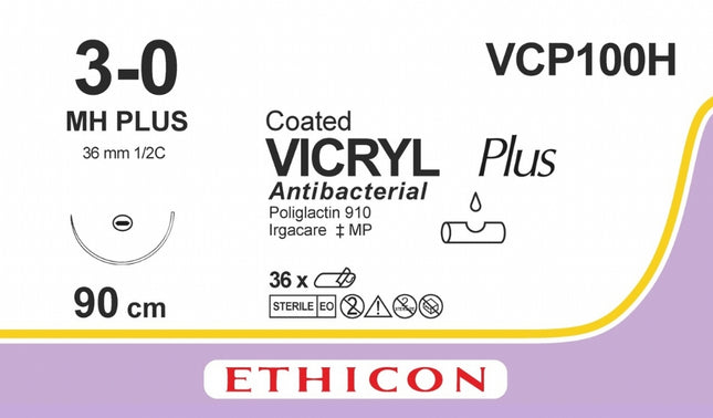 Suture Ethicon VICRYL PLUS VIOLET BRAIDED, MH PLUS, USP 3/0, thread length 90cm