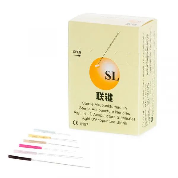 SL-Acupuncture Needles with Plastic Handle, black, 0.35x50mm