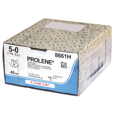 Nahtmaterial Ethicon Prolene blau Monofil P-3, USP 4/0, Fadenlänge 45cm