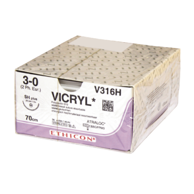 Suture material Ethicon Mersilene SH Plus, green braided, USP 2/0, thread length 75cm