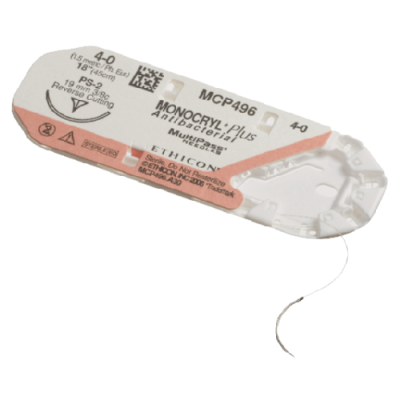 Nahtmaterial Ethicon Monocryl Plus ungef. Monofil FS-1, USP 4/0, Fadenlänge 70cm