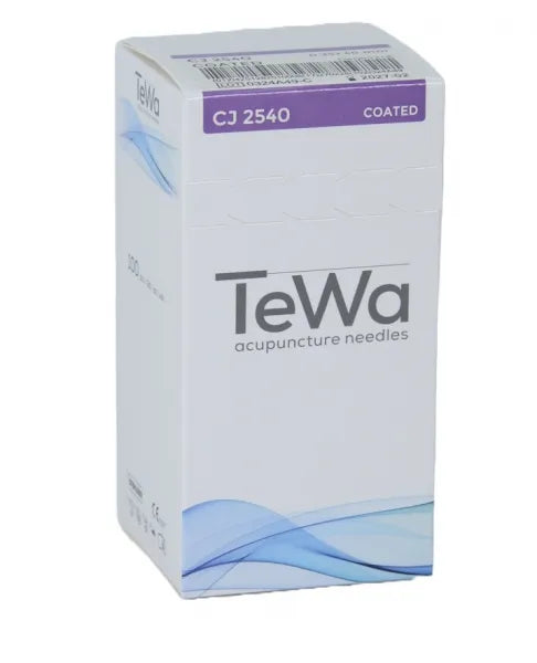 TeWa Acupuncture Needles, CJ-Type 0.25x40mm, sterile, with Guide Tube, Copper Coil Handle