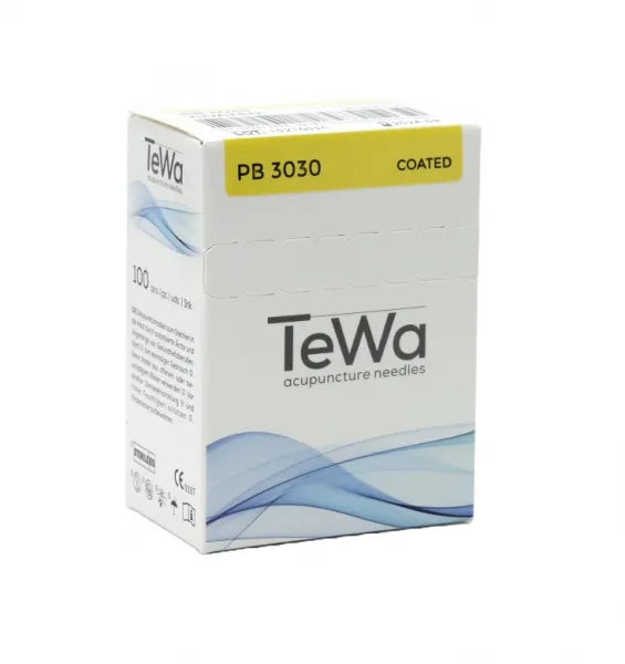TeWa Acupuncture Needles, PB-Type, yellow, 0.30x30mm, sterile, without Guide Tube, Plastic Handle