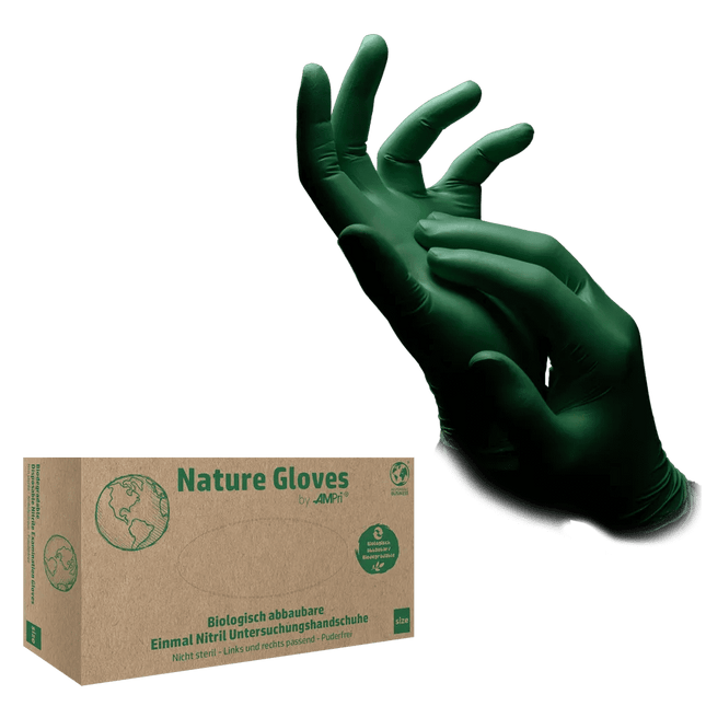 Nature Gloves, Nitril-Untersuchungshandschuh XS, puderfrei,grün