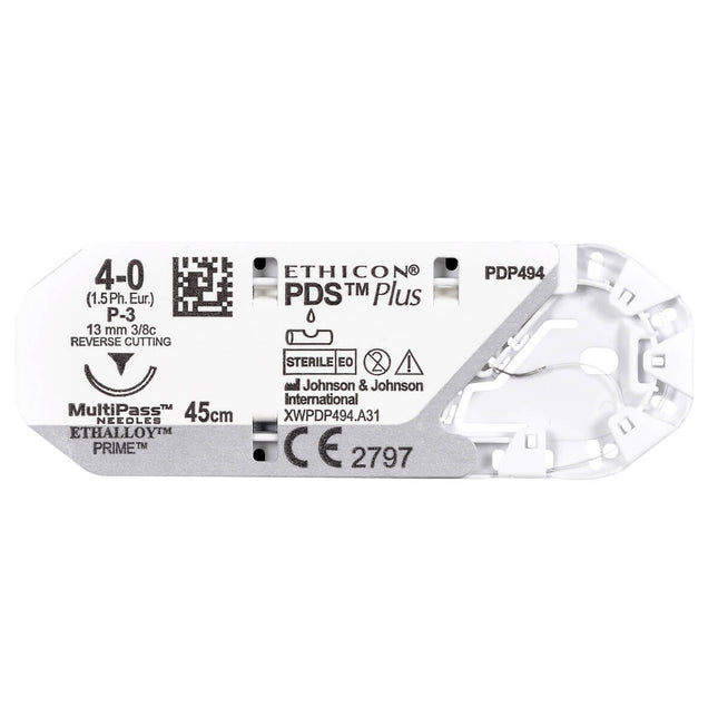 Suture Material Ethicon PDS II PLUS VIOLET MONOFILAMENT, PS2 PRIME, USP 4/0, Suture Length 45cm