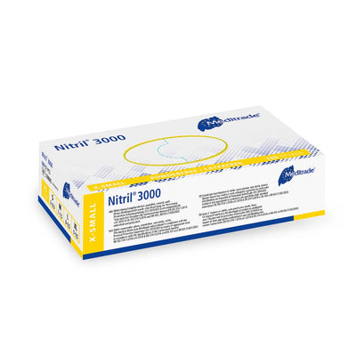 Meditrade Nitril 3000 Untersuchungshandschuhe, puderfrei, weiß, Gr. XS, 100 ST