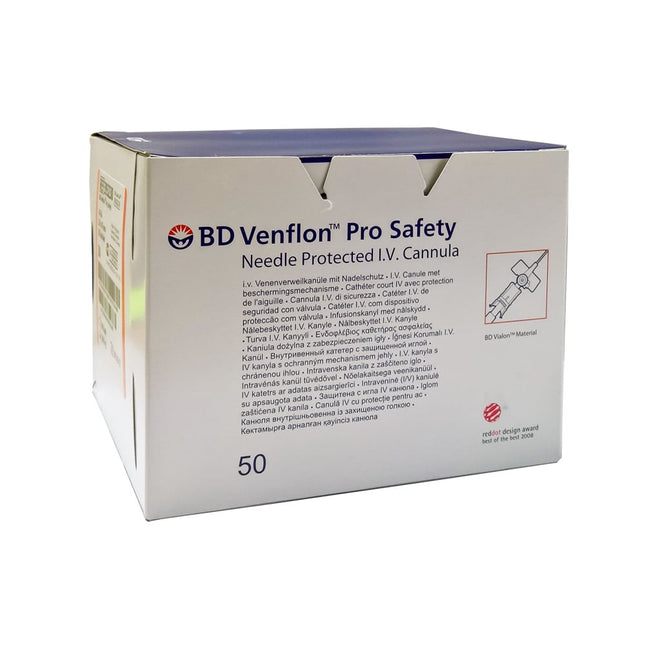 BD Venflon Pro Safety, pink, 20G, 1,1x32mm, Safety IV Catheter