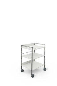 Shelf trolley 08/16 with 3 shelves 80cm high, white