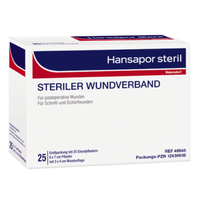 Hansapor Steril, 6 cm x 7 cm, 25 Stück