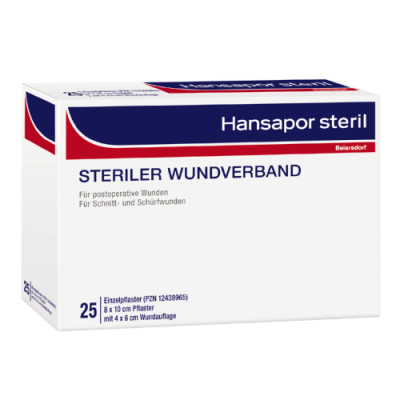 Hansapor Steril, 8 cm x 10 cm, 25 Stück
