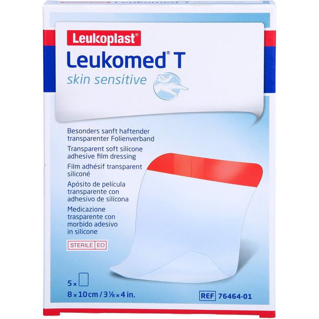 Leukomed T skin sensitive, sterile transparent film dressing 10.0 cm x 8.0 cm