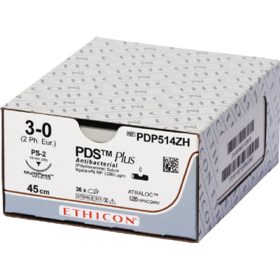Nahtmaterial Ethicon PDS II PLUS VIOL MONOFIL, PS2 PRIME, USP 4/0, Fadenlänge 45cm