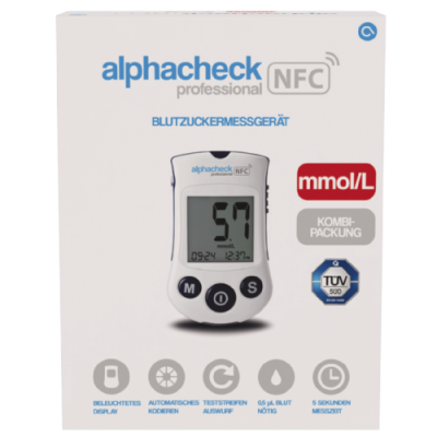 alphacheck professional Blutzuckermessgerät mmol/l Kombipackung