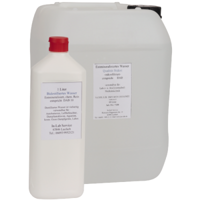 Laboratory Water, 1-liter bottle, Aqua Bidest Quality, sterile filtered