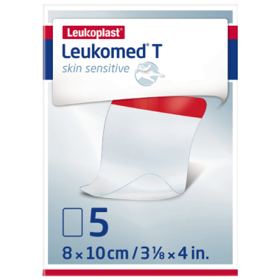 Leukomed T skin sensitive, sterile transparent film dressing 10.0 cm x 8.0 cm