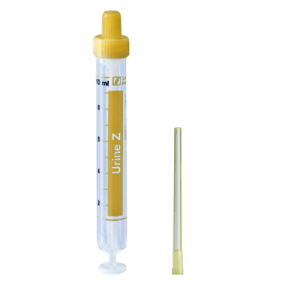 Urin-Monovette®10ml Kunststoffetikett, transparent, einzeln im Blister