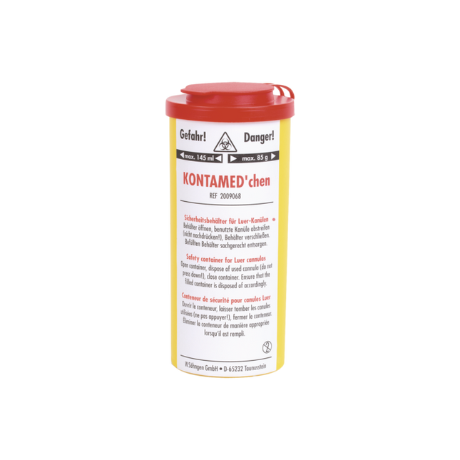 Safety Container für Needles u. Syringes, (HxD) 11,5x4,5cm (Kontamedchen)