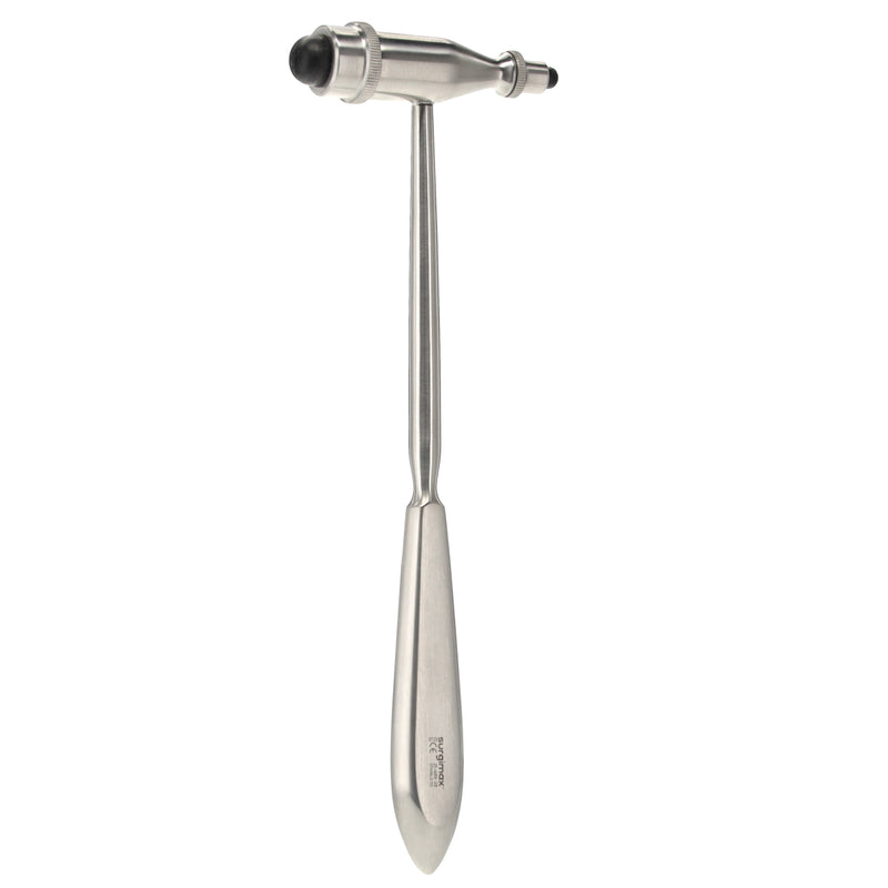 Reflexhammer Trömner 200g mit Pinsel und Nadel, Metallstiel und schwarzem Kunststoffgriff