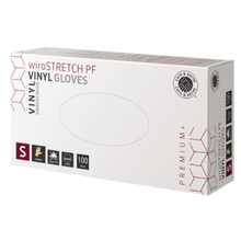 care & serve® - PREMIUM+ | wiroSTRETCH PF | Vinyl Handschuhe | creme | S puderfrei