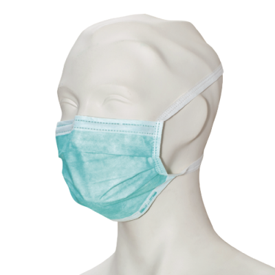 care & serve PREMIUM wiroCARE TIE Medical PP Face Masks Type II, green, 3-ply