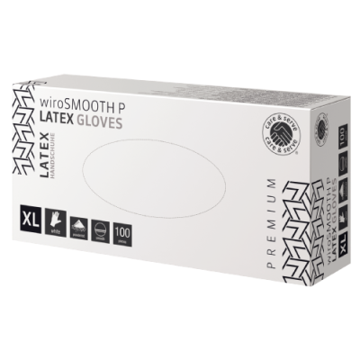 wiroSMOOTH P, Latex Gloves, white, XL powdered