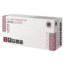wiroMICROGRIP PF, Latex Gloves, white, S powder-free
