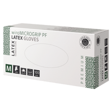wiroMICROGRIP PF, Latex Gloves, white, M, powder-free