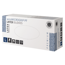 wiroMICROGRIP PF, Latex Gloves, white, L powder-free