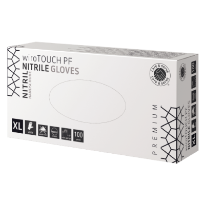 wiroTOUCH PF, Nitrile Gloves, White, XL Powder-Free