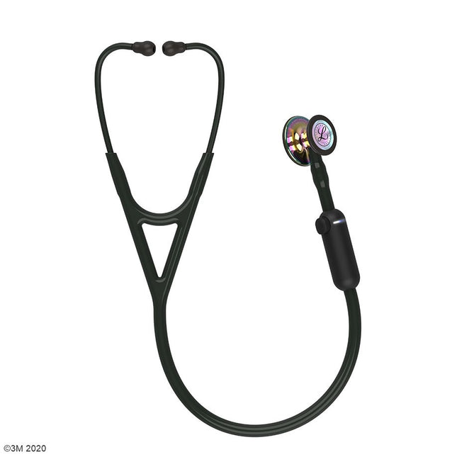 3M Littmann® CORE Digitales Stethoskop, schwarz, Regenbogen hochglanzpoliertes Bruststück