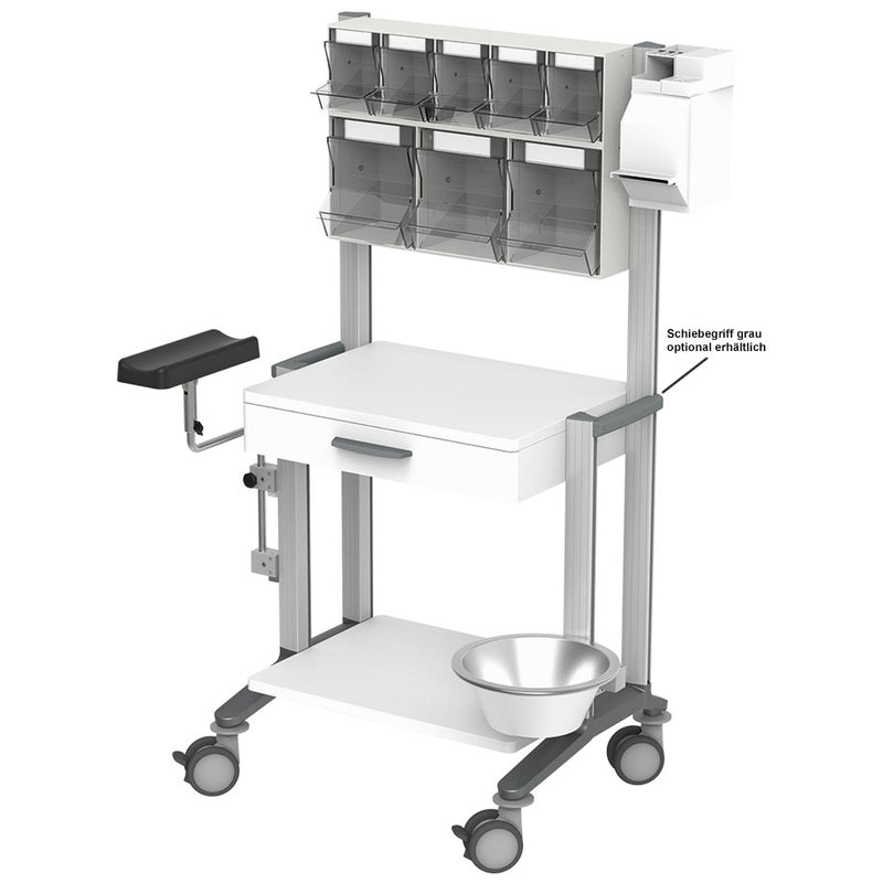 doppio Injektionswagen PicBox-Plus - 60, grau, Maße (B x T x H): 96,5 x 56,3 x 143,3 cm