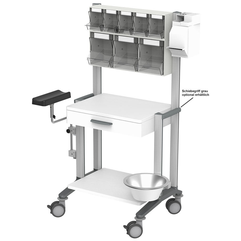 double injection trolley PicBox-Plus - 60, grey, dimensions (W x D x H): 96.5 x 56.3 x 143.3 cm