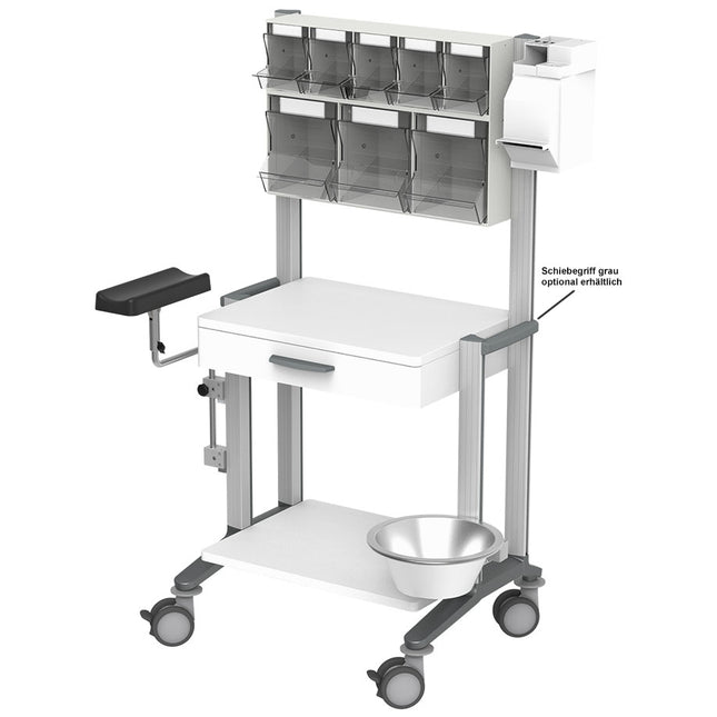 doppio Injektionswagen PicBox-Plus - 60, grau, Maße (B x T x H): 96,5 x 56,3 x 143,3 cm