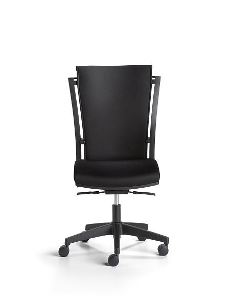 Swivel chair, upholstered in black