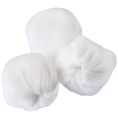 Gauze swabs, walnut-sized, non-sterile