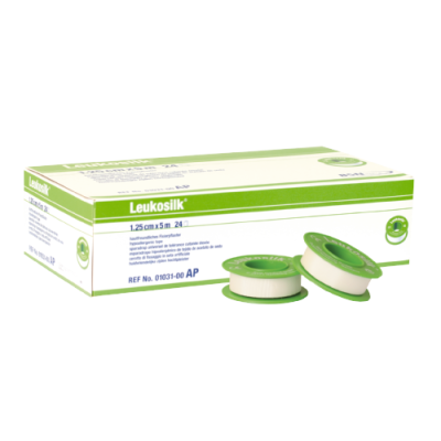 Leukosilk 1.25cmx9.2m, on plastic core
