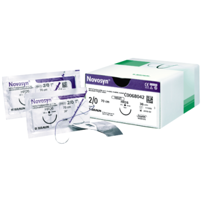 Nahtmaterial Novonsyn violett DS 19, USP4/0 1,5metric, Fadenlänge 45cm
