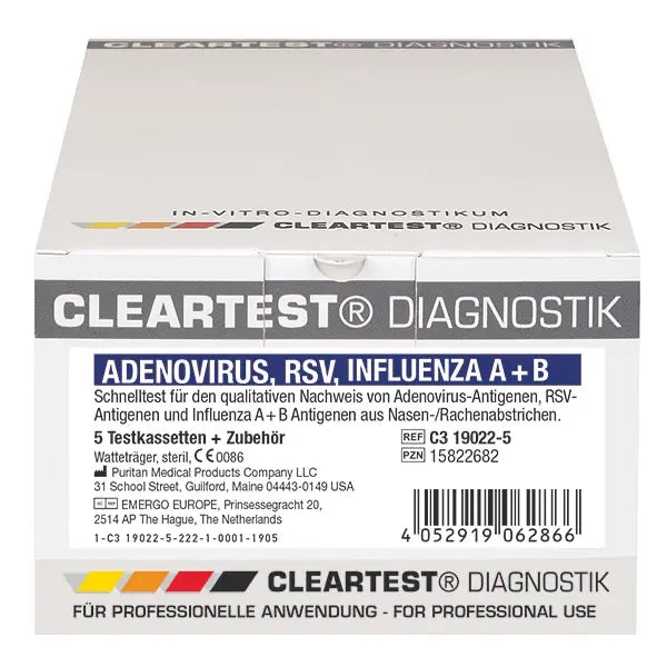 Cleartest RSV / Adenovirus / Influenza A + B, Combi-Test - for medical use only