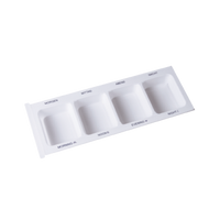 medimex Medikamentendispenser, weiß, 4 Fächer, mit Aufdruck Morgen, Mittag, Abend, Nacht und Morning, Noon, Evening, Night , komplett mit Schiebeblister